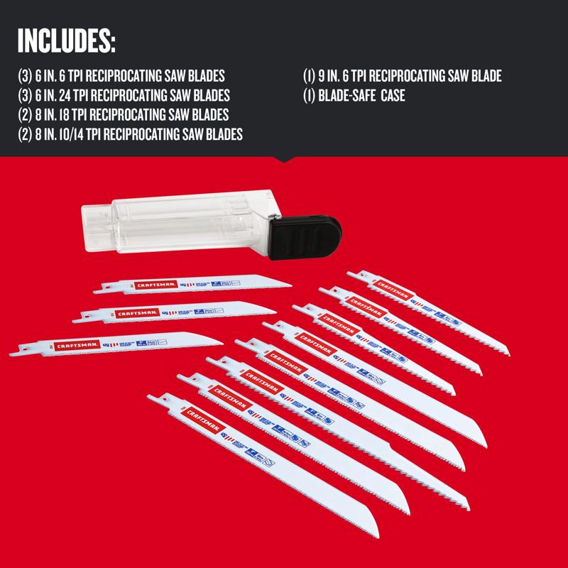 Craftsman Bi-Metal Reciprocating Saw Blade Set 11 pc