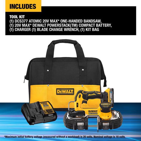 DeWalt 20V MAX ATOMIC Cordless Brushless Compact Band Saw Kit (Battery & Charger)