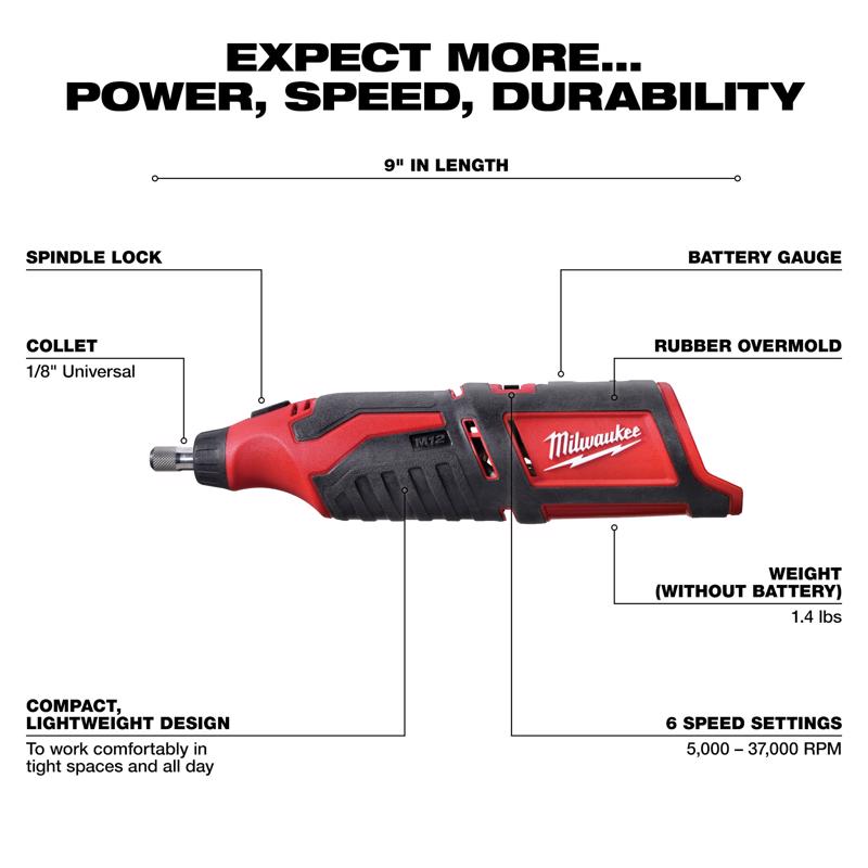 Milwaukee M12 Cordless Rotary Tool Tool Only