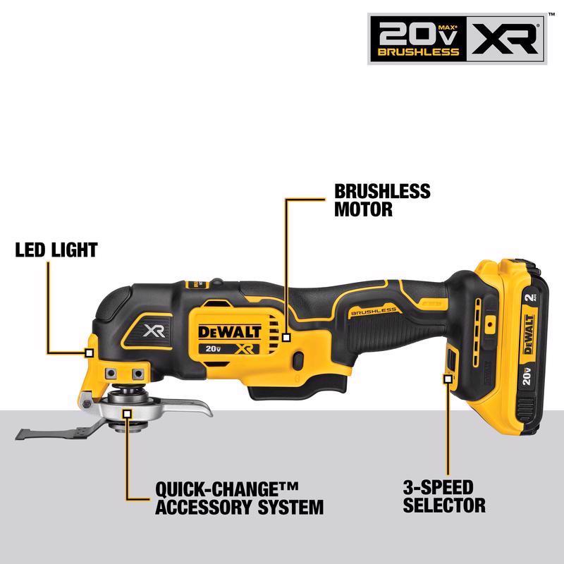 DeWalt 20V MAX XR Cordless Oscillating Multi-Tool Kit (Battery & Charger)