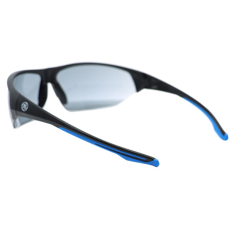 General Electric 06 Series Anti-Fog Impact-Resistant Safety Glasses Smoke Lens Black/Blue Frame 1 pk