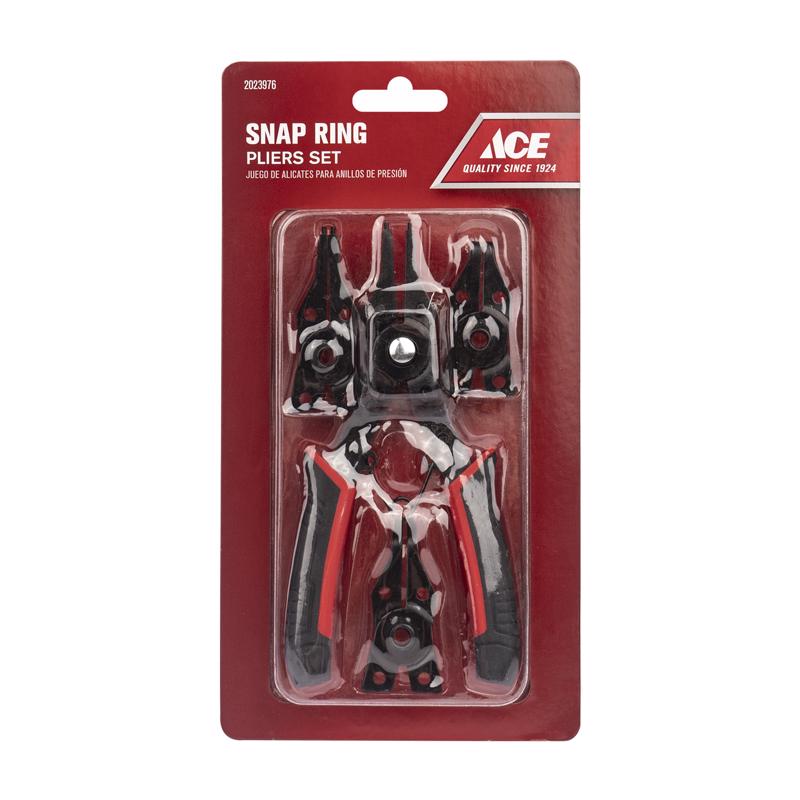 Ace 6 in. Carbon Steel Snap Ring Pliers Set