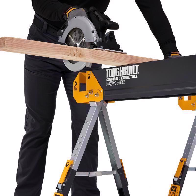 ToughBuilt 32.09 in. H X 42.40 in. W X 27.36 in. D Adjustable Folding Sawhorse 1300 lb. cap. 1 pc