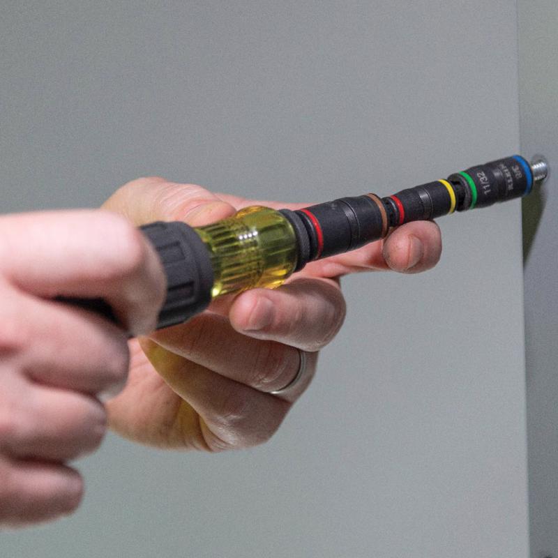 Klein Tools 1/4 in. X 1/4 to 1/2 in. drive SAE 6 Point Flip Impact Socket Set 1 pc