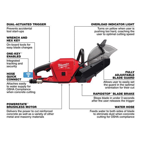 Milwaukee M18 FUEL 9 in. Cordless Brushless Cut-Off Saw Tool Only