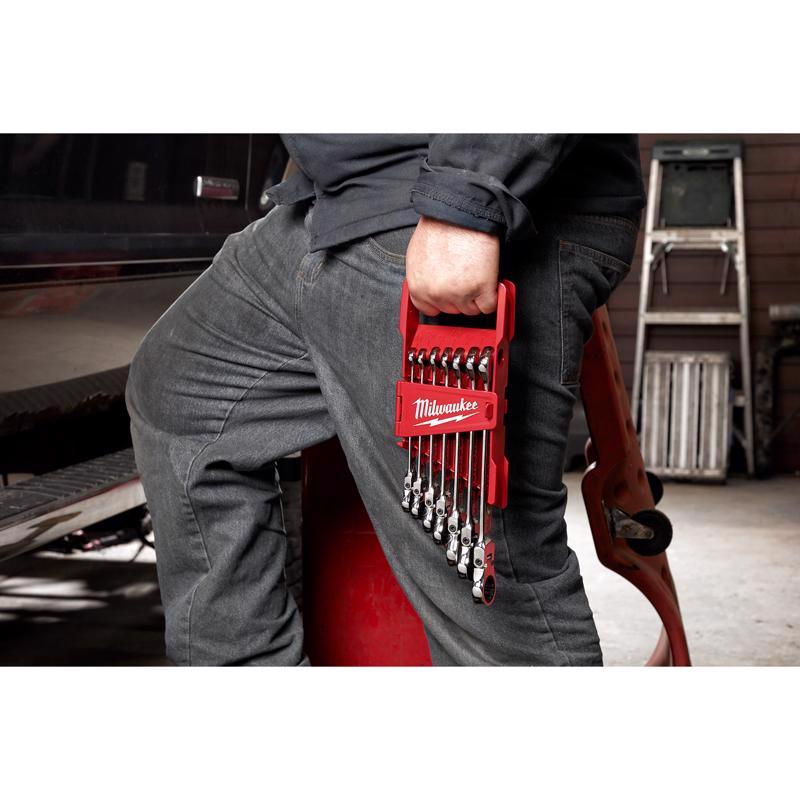 Milwaukee SAE Ratcheting Flex Head Combination Wrench Set 7 pc