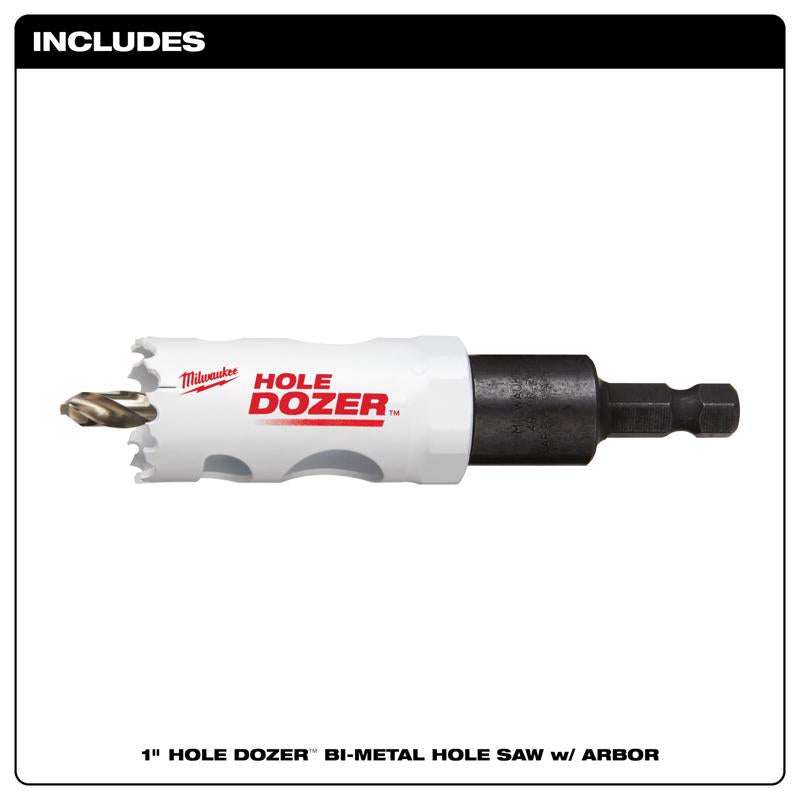 Milwaukee Hole Dozer 1 in. Bi-Metal Hole Saw with Arbor and Pilot Bit 1 pk, Pack of 2