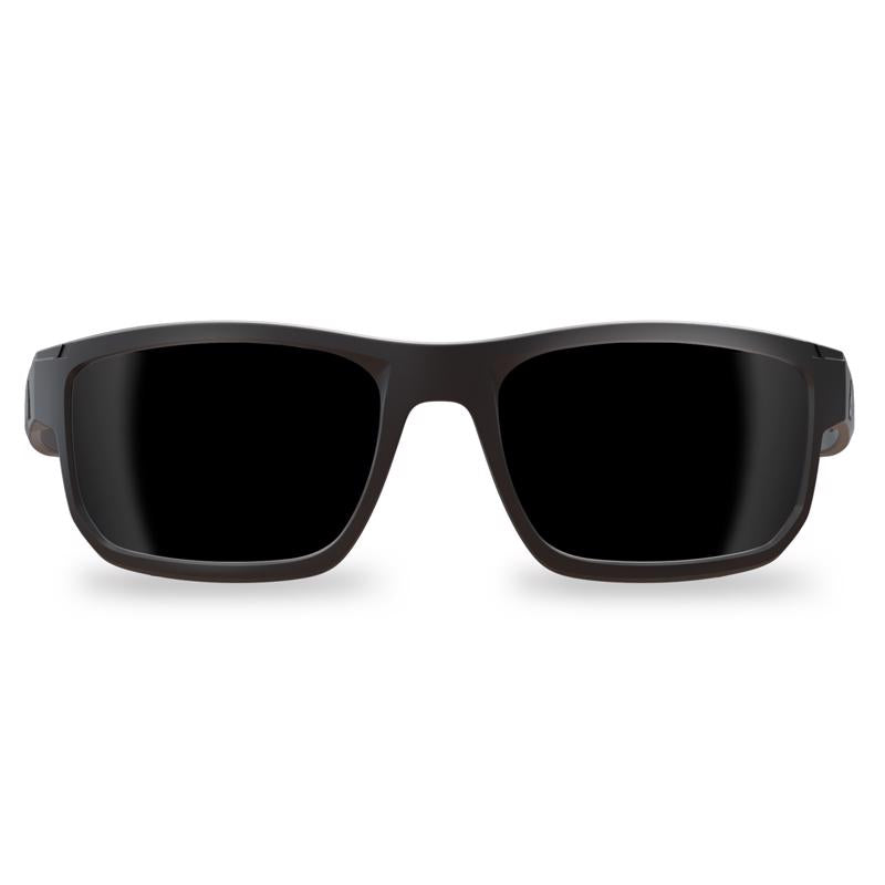 Edge Eyewear Defiance Anti-Fog Polarized Wayfarer Safety Glasses Smoke Lens Black Frame 1 pk