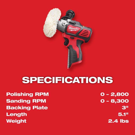 Milwaukee M12 Cordless 3 in. Buffer/Polisher