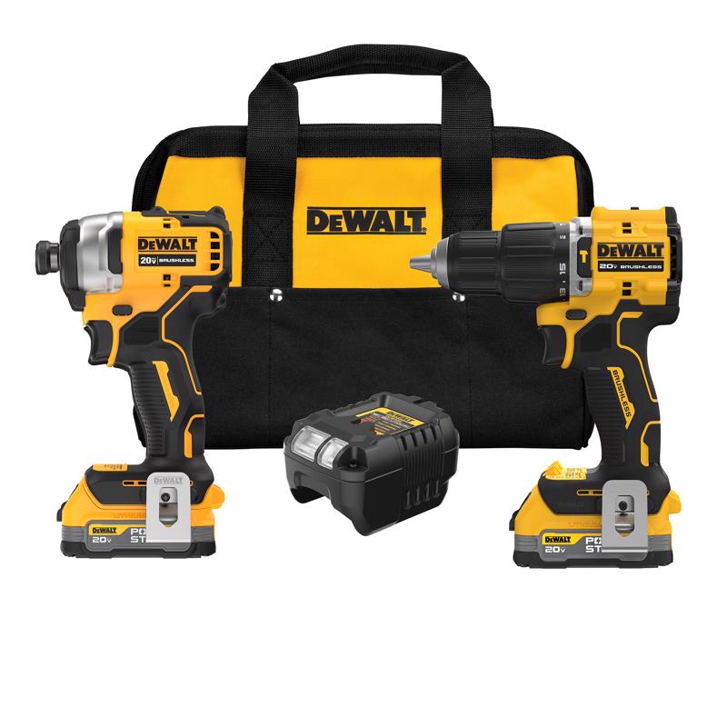DeWalt 20V MAX ATOMIC Cordless Brushless 2 Tool Compact Hammer Drill and Impact Driver Kit