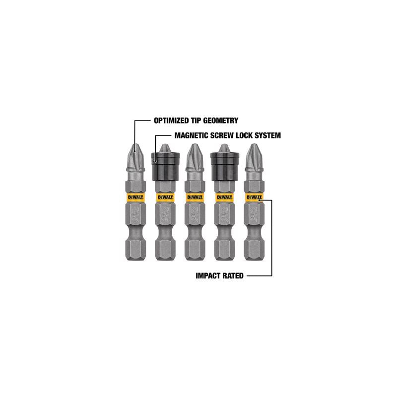 DeWalt Max Fit Phillips #2 X 1.5 in. L Screwdriver Bit Set Steel 5 pk