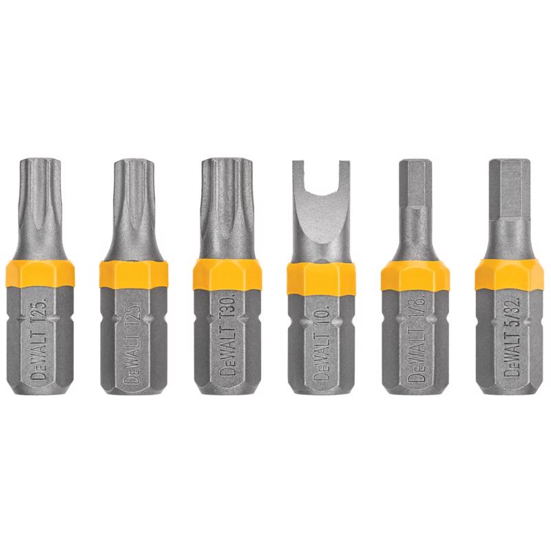 DeWalt Max Fit Assorted 1 in. L Security Bit Set Steel 6 pk
