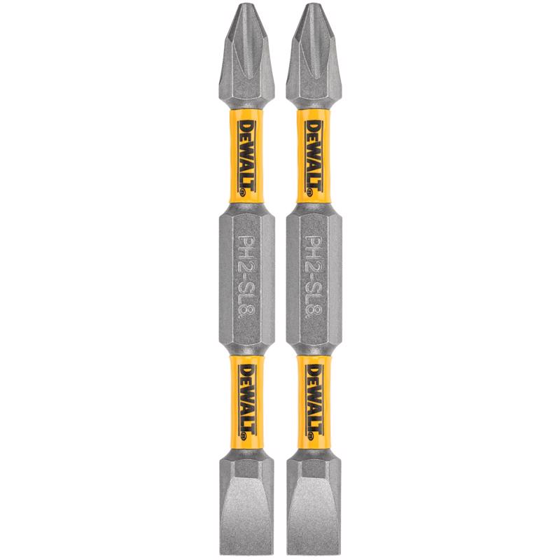 DeWalt MaxFit Phillips/Slotted 2-3/4 in. L PH2/SL8 Double-Ended Screwdriver Bit Steel 2 pc