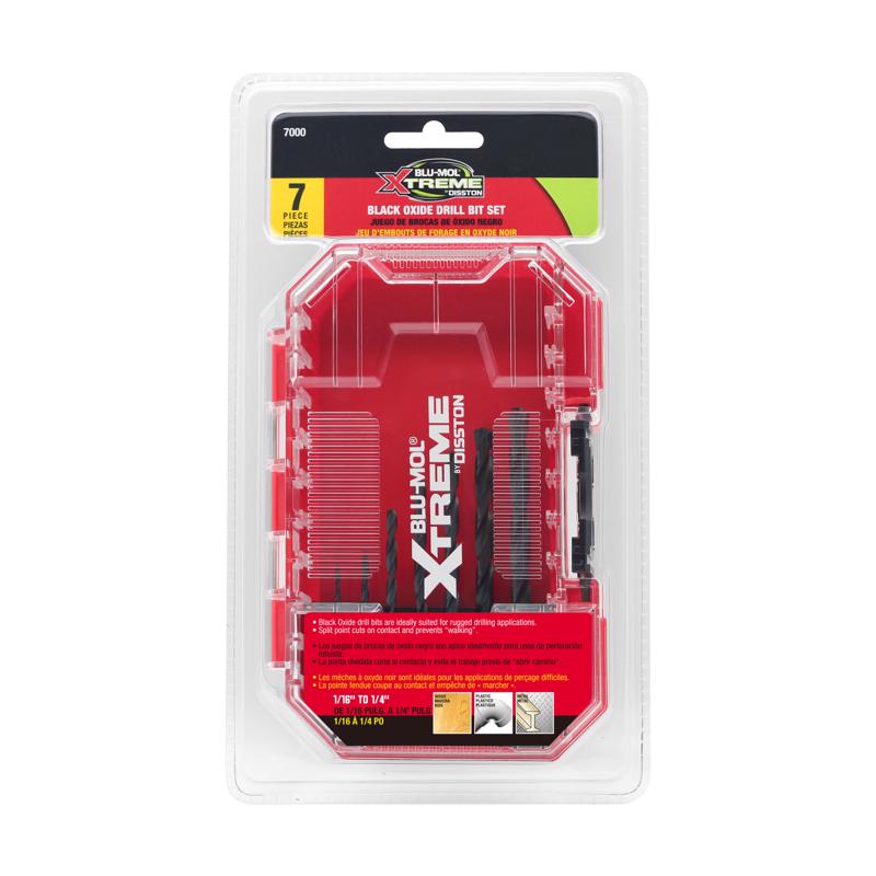 Blu-Mol Xtreme Black Oxide Drill Bit Set 7 pc