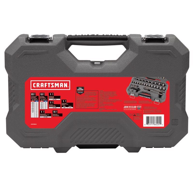 Craftsman OVERDRIVE 3/8 in. drive Metric/SAE 6 Point Mechanic's Tool Set 49 pc