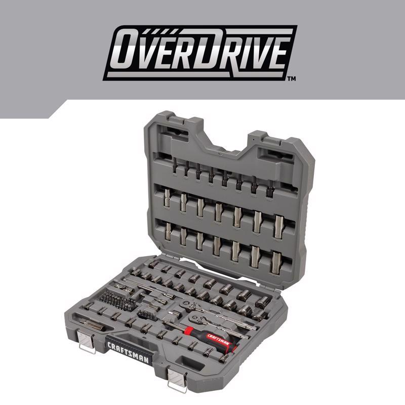 Craftsman OVERDRIVE 1/4 and 3/8 in. drive Metric/SAE 6 Point Mechanic's Tool Set 99 pc