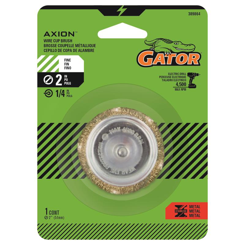 Gator 2 in. Fine Crimped Wire Cup Brush Brass Coated Steel 4500 rpm 1 pc