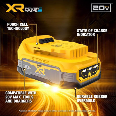 DeWalt 20V MAX XR POWERSTACK DCBP315-2C Lithium-Ion 1.7Ah and 5Ah Battery and Charger Starter Kit 3