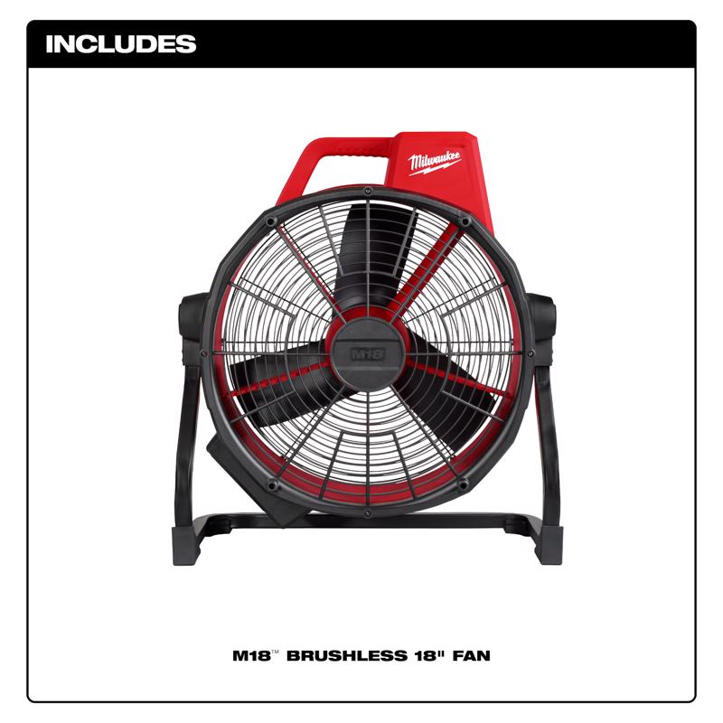 Milwaukee M18 26.5 in. H X 18 in. D 3 speed Cordless Jobsite Fan