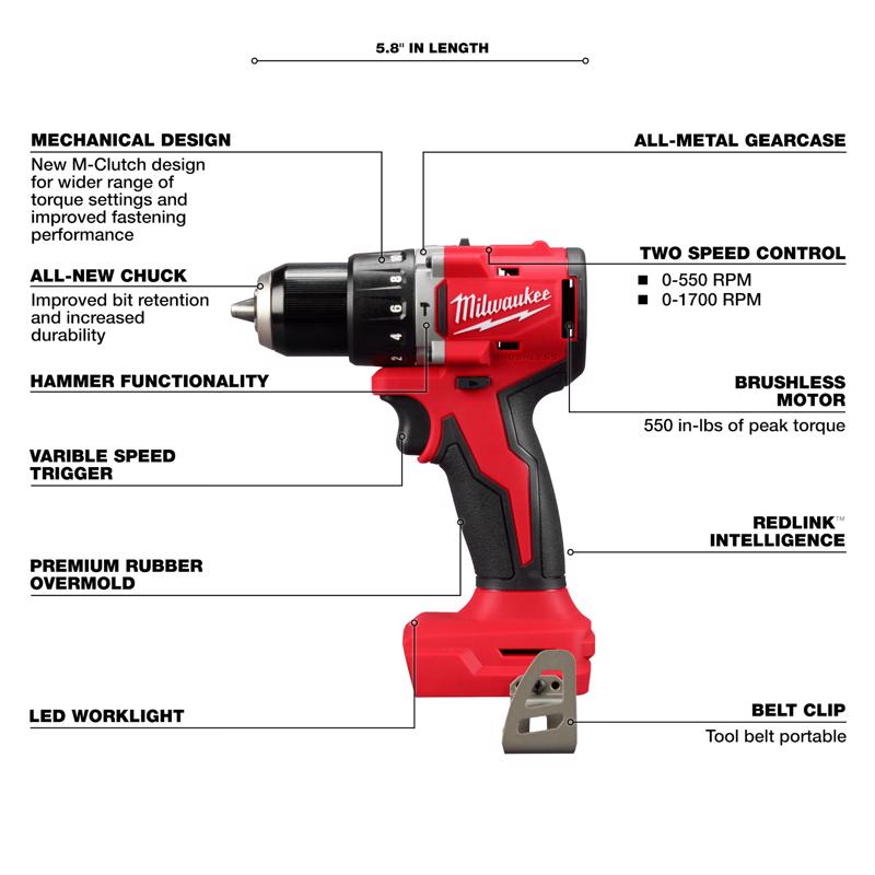 Milwaukee M18 Cordless Brushless 2 Tool Combo Kit