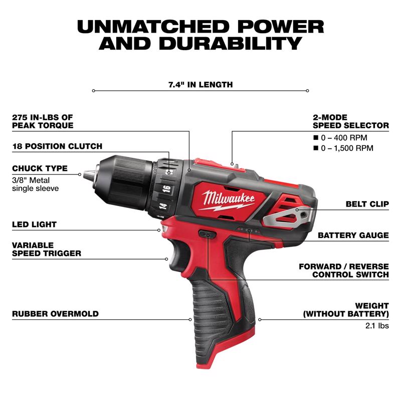Milwaukee M12 Cordless Brushed 4 Tool Combo Kit
