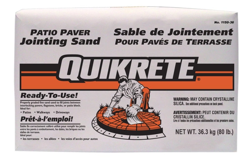 Quikrete 115036 Patio Paver Sand, Granular, 36 kg Bag, Brown/Gray, 75 to 100 sq-ft Coverage Area, Pack of 42