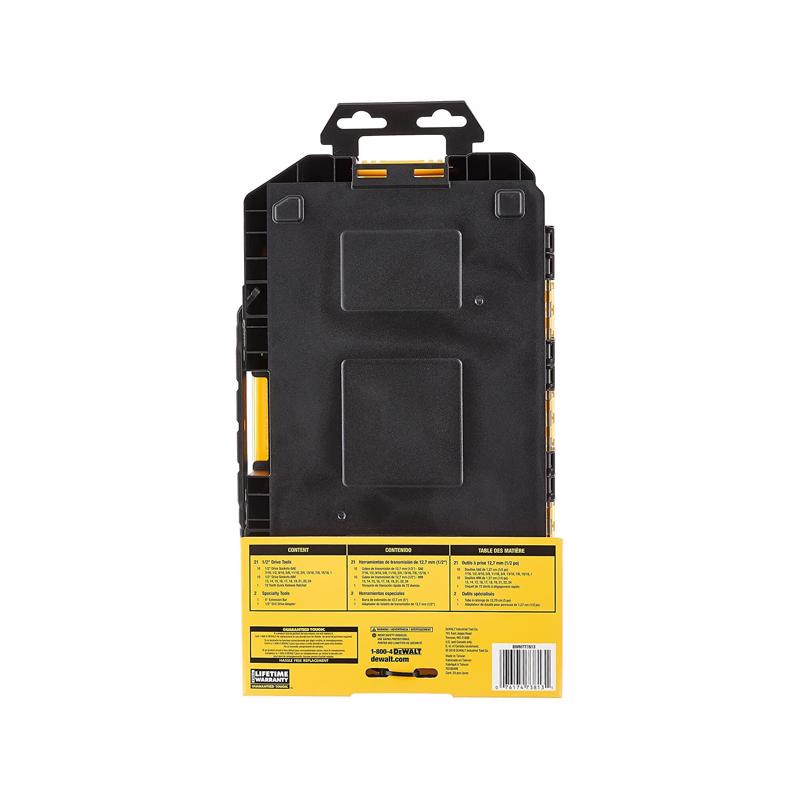 DeWalt 1/2 in. drive Metric/SAE 6 Point Socket Set 23 pc