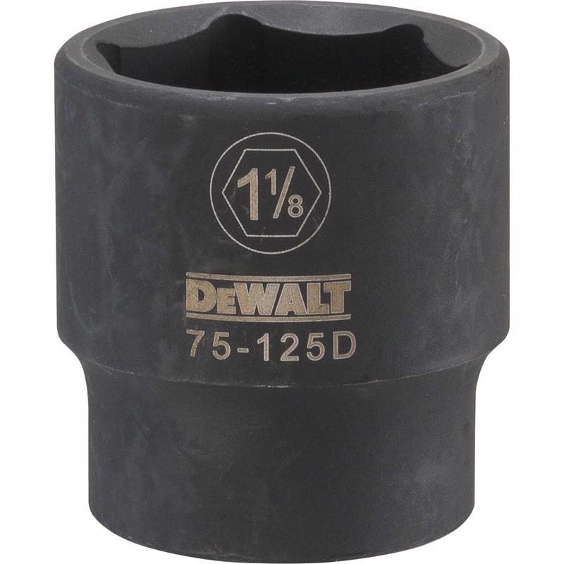DeWalt 1-1/8 in. X 1/2 in. drive SAE 6 Point Deep Impact Socket 1 pc