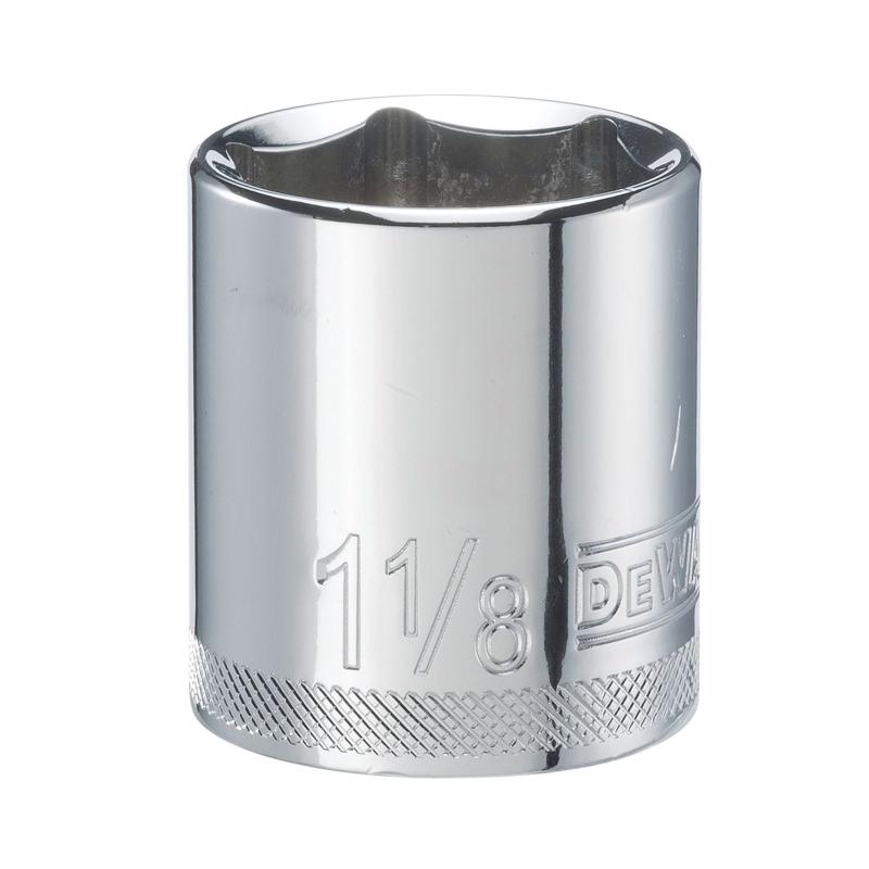DeWalt 1-1/8 in. X 1/2 in. drive SAE 6 Point Socket 1 pc