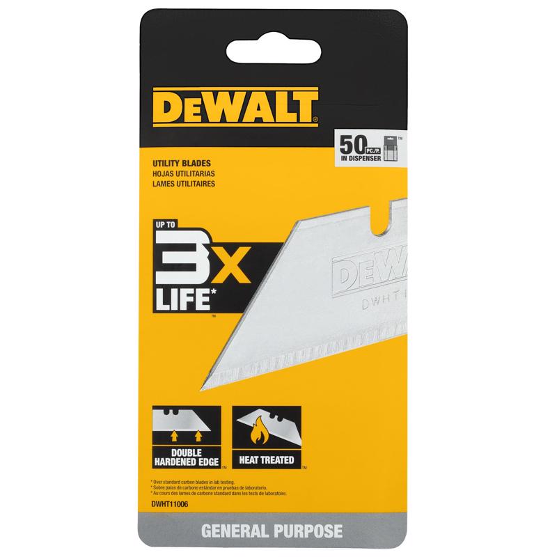 DeWalt Bi-Metal Double-Edge Utility Blade 2.4 in. L 50 pc