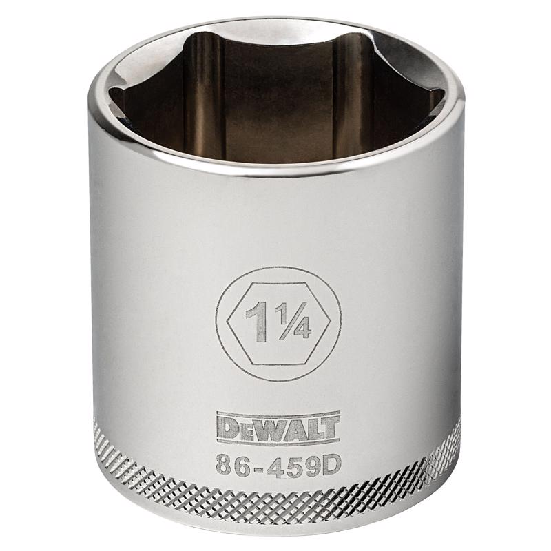 DeWalt 1-1/4 in. X 1/2 in. drive SAE 6 Point Socket 1 pc
