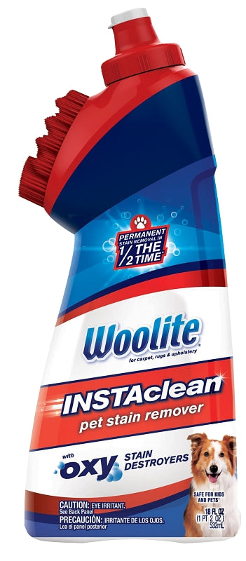 Bissell Woolite INSTAclean 1740 Pet Stain Remover with Brush Head, Liquid, Fresh, 18 fl-oz Bottle