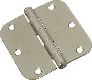 National Hardware N830-242 Door Hinge, 5/8 in Corner Radius, Cold Rolled Steel, Satin Nickel, Non-Rising