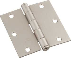 National Hardware N830-248 Door Hinge, Cold Rolled Steel, Satin Nickel, Non-Rising, Removable Pin, Full-Mortise, 50 lb