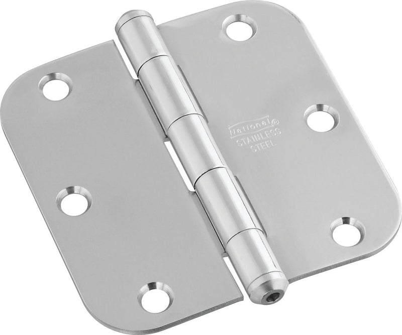 National Hardware N830-269 Door Hinge, 5/8 in Corner Radius, Stainless Steel, Zinc, Non-Rising, 55 lb