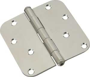 National Hardware N830-270 Door Hinge, 5/8 in Corner Radius, Stainless Steel, Zinc, Non-Rising, Removable Pin, 55 lb