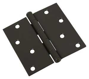 National Hardware 830204 Door Hinge, Steel, Oil-Rubbed Bronze, Non-Rising, Removable Pin, 4 in L x 4 in W Dimensions