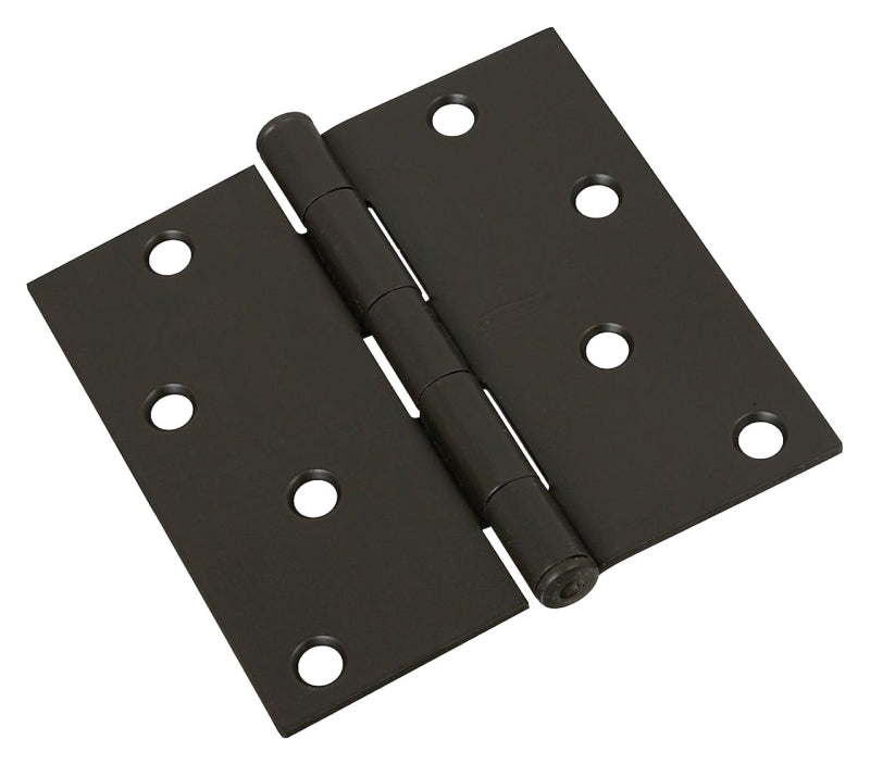 National Hardware 830204 Door Hinge, Steel, Oil-Rubbed Bronze, Non-Rising, Removable Pin, 4 in L x 4 in W Dimensions