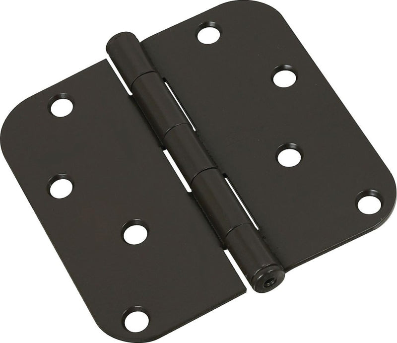 National Hardware N830-198 Door Hinge, 5/8 in Corner Radius, Steel, Oil-Rubbed Bronze, Non-Rising, Removable Pin, 55 lb