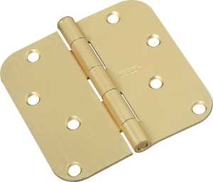 National Hardware N830-225 Door Hinge, 5/8 in Corner Radius, Steel, Satin Brass, Non-Rising