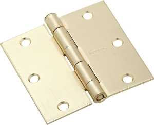 National Hardware N830-230 Door Hinge, Steel, Satin Brass, Non-Rising, Removable Pin, 3-1/2 in L x 3-1/2 in W Dimensions