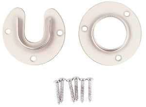 National Hardware V8600 S822-082 Closet Flange Set, Zinc, Satin Nickel