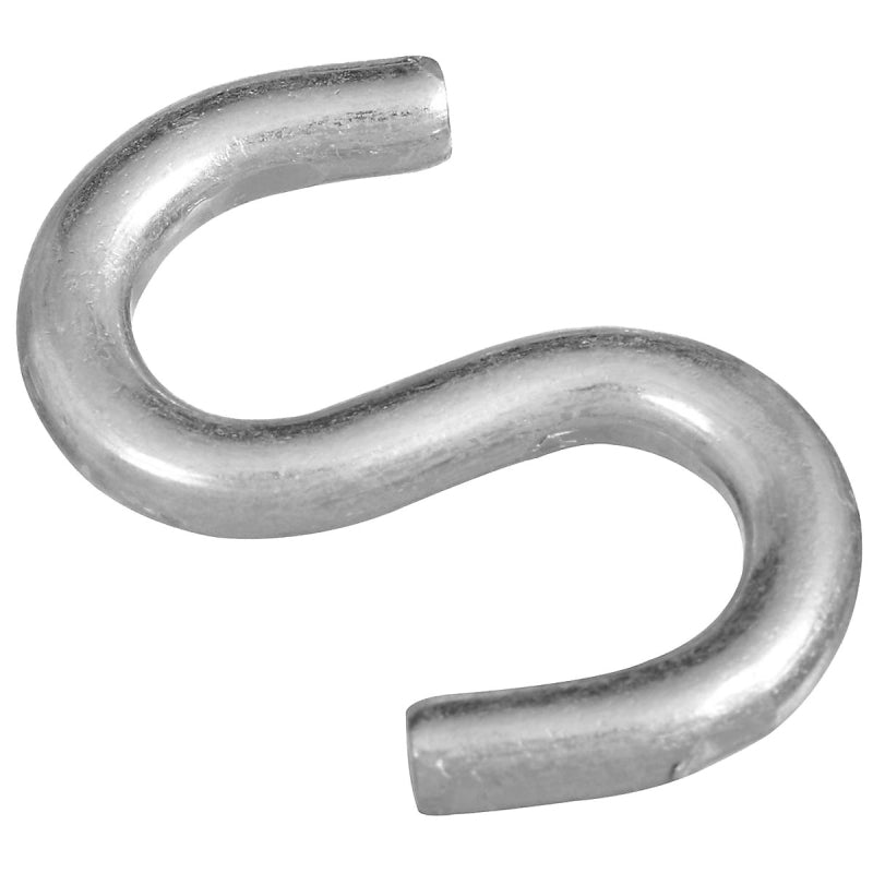 National Hardware N273-425 S-Hook, 2 in, 125 lb Working Load, 0.262 in Dia Wire, Steel, Zinc, 9/16 in Opening Size, Pack of 50