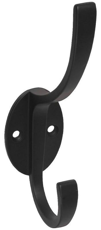 National Hardware V8009 N806-820 Coat and Hat Hook, 2-Hook, Zinc, Oil-Rubbed Bronze, Pack of 5