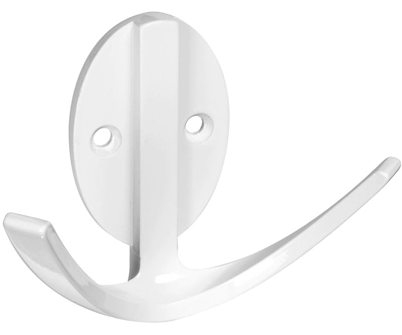 National Hardware V8010 N807-010 Robe Hook, 2-Hook, Zinc, Pack of 5