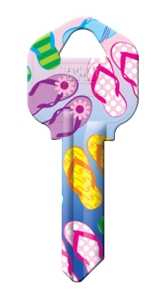 Hy-Ko 16005KW1-23 Key Blank, Flip Flops, Brass, Nickel-Plated, For: Kwikset KW1 Keyways, KW1 Key Number, Pack of 5