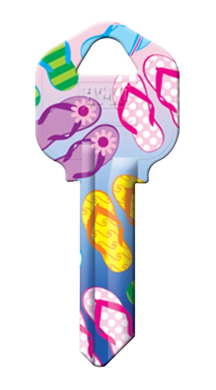 Hy-Ko 16005KW1-23 Key Blank, Flip Flops, Brass, Nickel-Plated, For: Kwikset KW1 Keyways, KW1 Key Number, Pack of 5