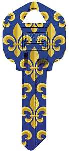 Hy-Ko 16005KW1-36 Key Blank, Fleur De Lis, Brass, Nickel-Plated, For: Kwikset KW1 Keyways, KW1 Key Number, Pack of 5