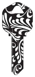 Hy-Ko 16005KW1-41 Key Blank, Swirl, Brass, Nickel-Plated, For: Kwikset KW1 Keyways, KW1 Key Number, Pack of 5