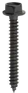 National Hardware V1864 Series N800-122 Screw, #10 Thread, 1-1/2 in L, Hex Drive, Steel, Black Powder-Coated/Galvanized